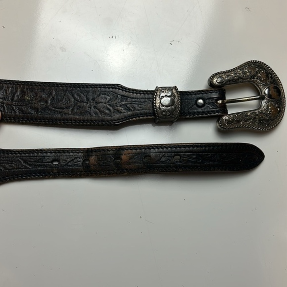 Resistol brown‎ embossed leather belt sz 40